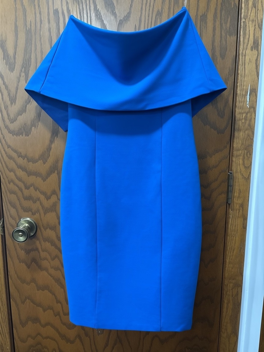 Lavish Alice Off-Shoulder Strapless Royal Blue Bodycon Wiggle Sheath Dress 14